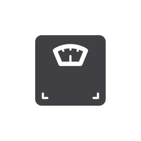 Body weight scale icon vector, filled flat sign, solid pictogram isolated on white. Symbol, logo...