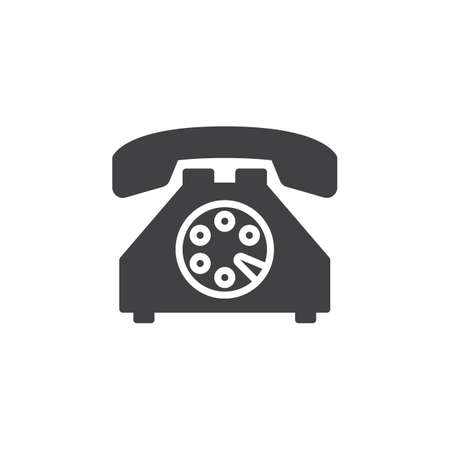 Old phone icon vector, filled flat sign, solid pictogram isolated on white. Symbol, logo illustrationのイラスト素材
