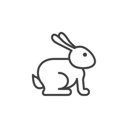 Easter rabbit line icon, outline vector sign, linear pictogram isolated on white. Symbol, logo illustrationのイラスト素材