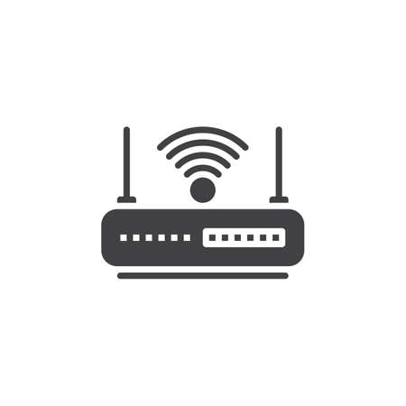 WIFI router icon vector, filled flat sign, solid pictogram isolated on white. Internet hotspot symbol, illustrationのイラスト素材