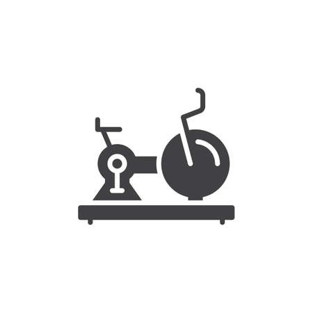 Exercise, Stationary Bike icon vector, filled flat sign, solid pictogram isolated on white. Gym symbol, illustrationのイラスト素材