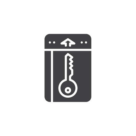 Room key, keylock icon vector, filled flat sign, solid pictogram isolated on white. Symbol, illustrationのイラスト素材