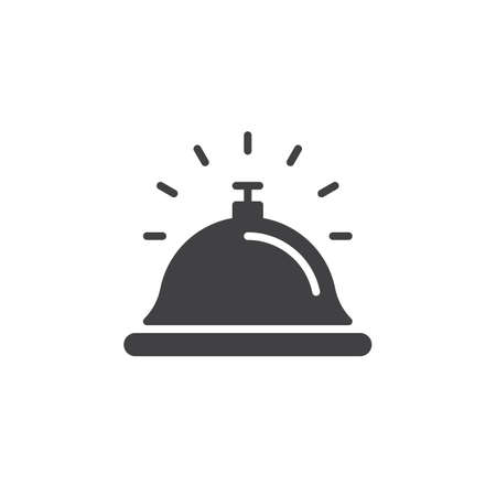Reception bell icon vector, filled flat sign, solid pictogram isolated on white. Help desk symbol, illustrationのイラスト素材
