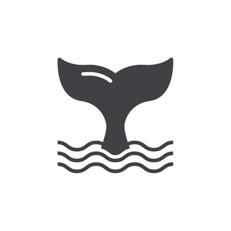 Whale tail icon vector, filled flat sign, solid pictogram isolated on white. Symbol,  illustrationのイラスト素材