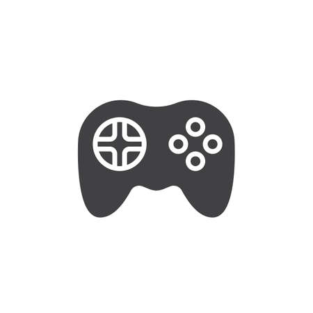 Video game symbol. Gamepad icon vector, filled flat sign, solid pictogram isolated on white. Logo illustrationのイラスト素材