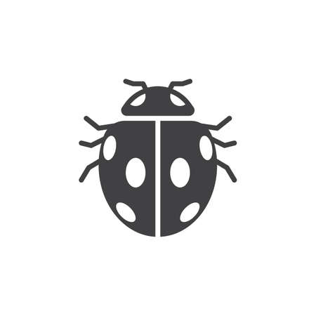 Insect, ladybird beetle icon vector, filled flat sign, solid pictogram isolated on white. Symbol, logo illustration.のイラスト素材