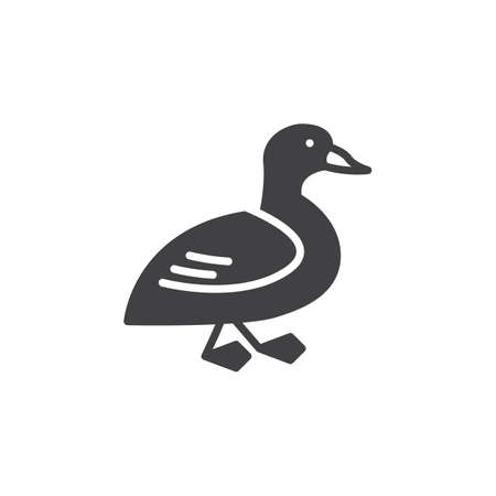 Duck icon vector, filled flat sign, solid pictogram isolated on white. Symbol, logo illustrationのイラスト素材