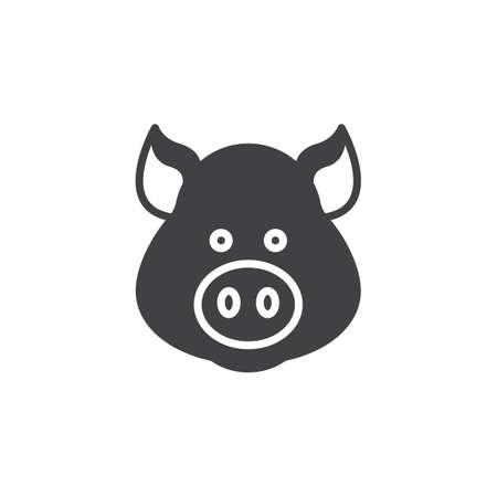 Pig head icon vector, filled flat sign, solid pictogram isolated on white. Symbol, logo illustrationのイラスト素材