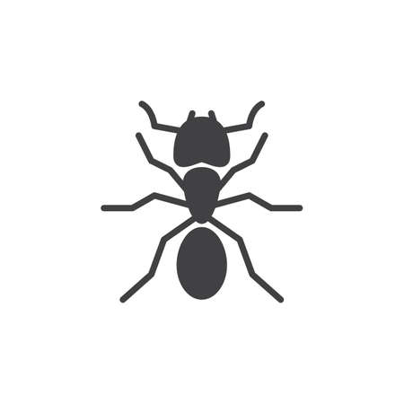 Ant icon vector, filled flat sign, solid pictogram isolated on white. Symbol, logo illustrationのイラスト素材