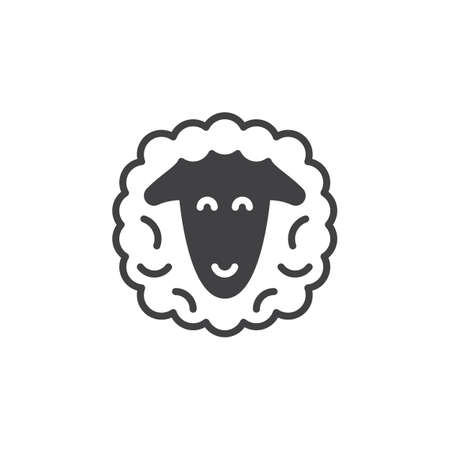 Sheep head icon vector, filled flat sign, solid pictogram isolated on white. Symbol, logo illustrationのイラスト素材