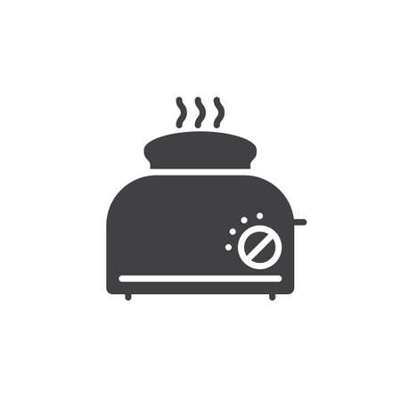 Toaster with toast icon vector, solid flat sign, pictogram isolated on white, logo illustrationのイラスト素材