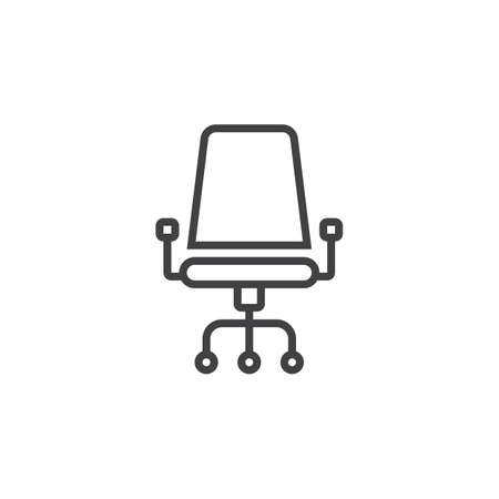 office chair line icon, outline vector sign, linear pictogram isolated on white. logo illustrationのイラスト素材