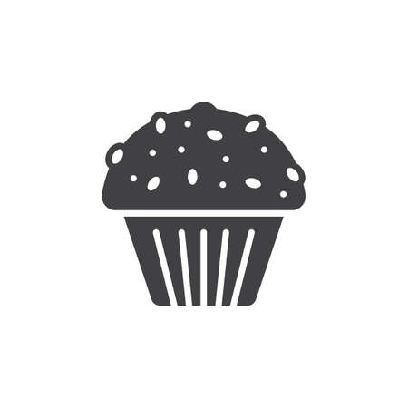 Cupcake icon vector, filled flat sign, solid pictogram isolated on white, logo illustrationのイラスト素材