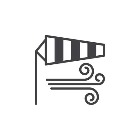 Windsock icon vector, filled flat sign, solid pictogram isolated on white. Wind symbol, logo illustrationのイラスト素材