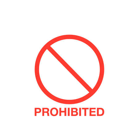 Prohibition red sign, ban symbol. Vector illustrationのイラスト素材