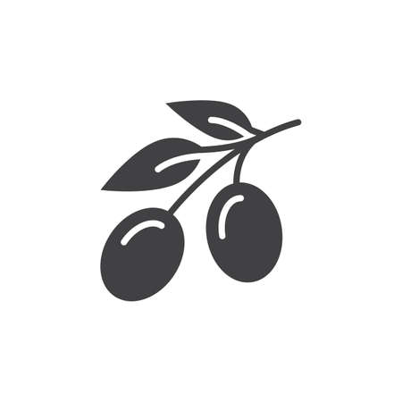 Olive icon vector, filled flat sign, solid pictogram isolated on white, logo illustrationのイラスト素材