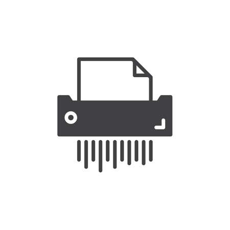 Paper shredder icon vector, filled flat sign, solid pictogram isolated on white. Symbol, logo illustration.のイラスト素材