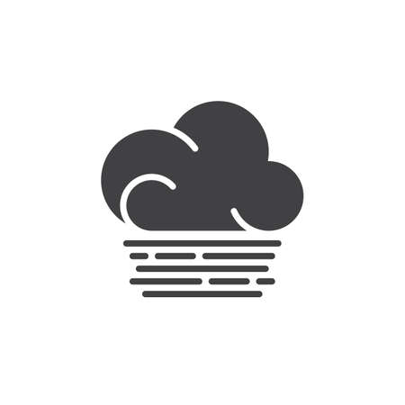 Fog cloud icon vector, filled flat sign, solid pictogram isolated on white. Weather forecast symbol, logo illustrationのイラスト素材