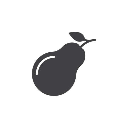 Pear icon vector, filled flat sign, solid pictogram isolated on white, logo illustrationのイラスト素材