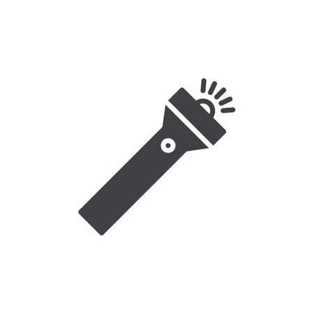 Flashlight icon vector, filled flat sign, solid pictogram isolated on white. Symbol, logo illustrationのイラスト素材