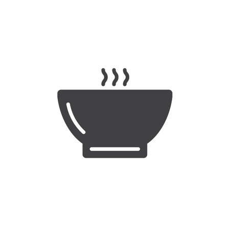 Hot soup bowl icon vector, solid flat sign, pictogram isolated on white, logo illustrationのイラスト素材