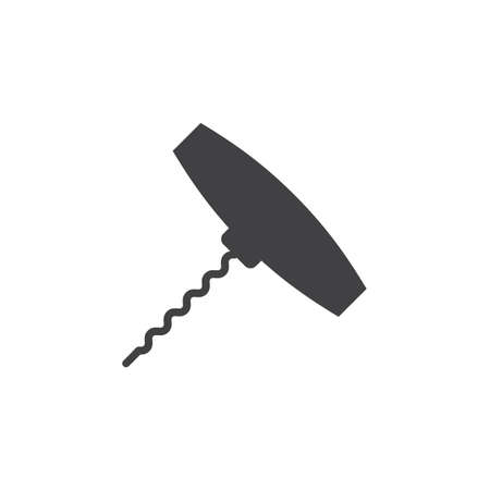 Corkscrew icon vector, solid flat sign, pictogram isolated on white, logo illustrationのイラスト素材
