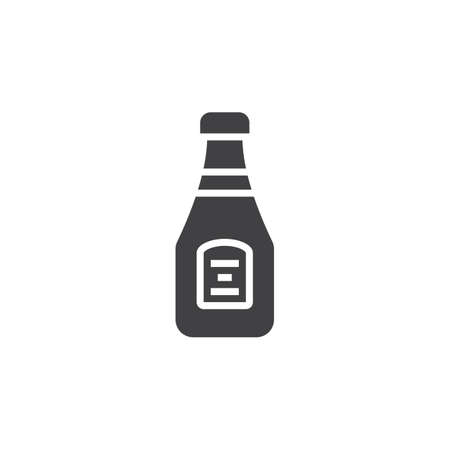 Ketchup Bottle icon vector, solid flat sign, pictogram isolated on white, logo illustrationのイラスト素材