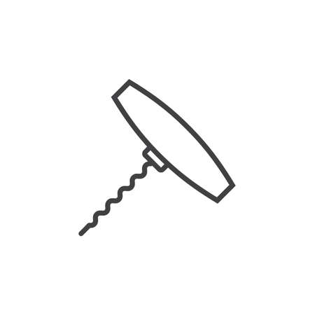 Corkscrew line icon, outline vector sign, linear pictogram isolated on white. logo illustrationのイラスト素材