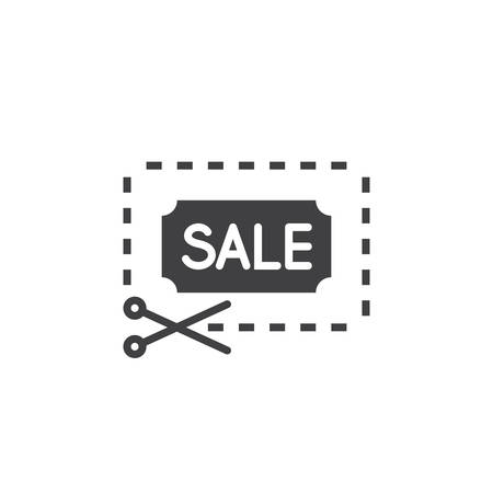 Sale coupon icon vector, filled flat sign, solid pictogram isolated on white, logo illustrationのイラスト素材