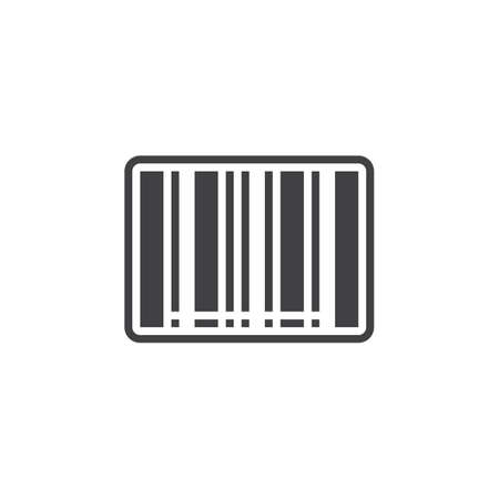 barcode icon vector, filled flat sign, solid pictogram isolated on white, logo illustrationのイラスト素材