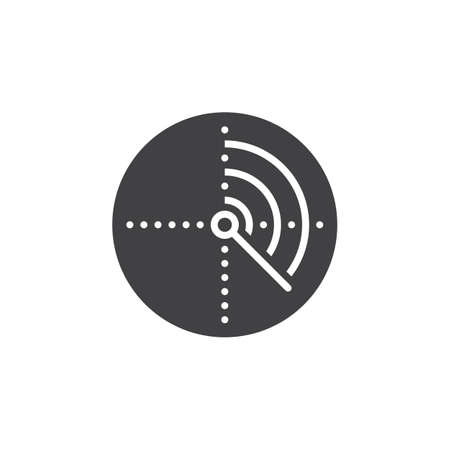 Radar icon vector, filled flat sign, solid pictogram isolated on white. Symbol, logo illustrationのイラスト素材