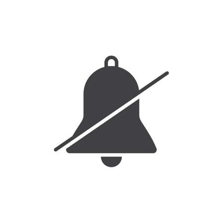 strikeout bell icon vector, alarm mute solid logo illustration, pictogram isolated on whiteのイラスト素材