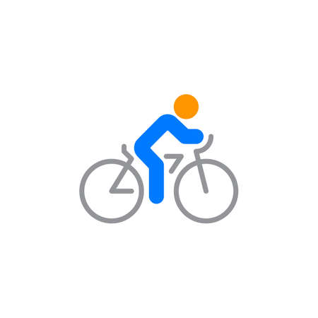 cycling icon vector, bicycle solid flat sign, colorful pictogram isolated on white, logo illustrationのイラスト素材