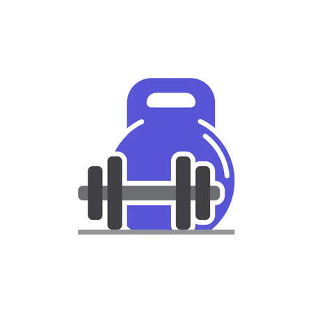 weight and barbell icon vector, solid flat sign, colorful pictogram isolated on white, logo illustrationのイラスト素材