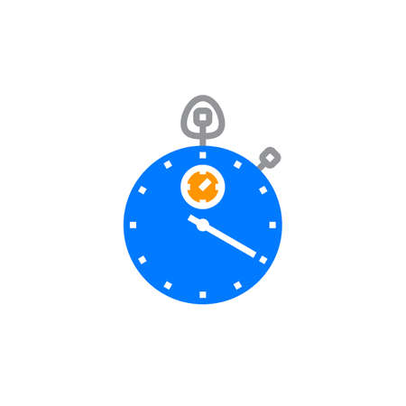 stopwatch icon vector, solid flat sign, colorful pictogram isolated on white, logo illustrationのイラスト素材