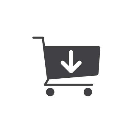 In shopping cart icon vector, solid logo illustration, pictogram isolated on whiteのイラスト素材