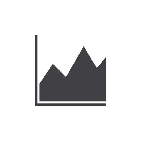 area chart icon vector, solid logo illustration, pictogram isolated on whiteのイラスト素材