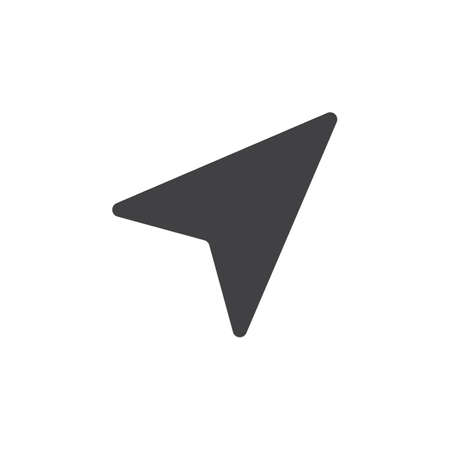 Location arrow icon vector, solid logo illustration, pictogram isolated on whiteのイラスト素材