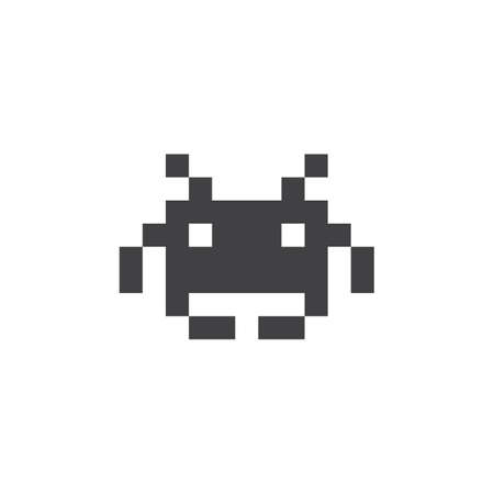 Alien icon vector, solid logo illustration, pictogram isolated on whiteのイラスト素材