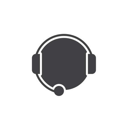 Customer support icon vector, Call center solid logo illustration, pictogram isolated on whiteのイラスト素材
