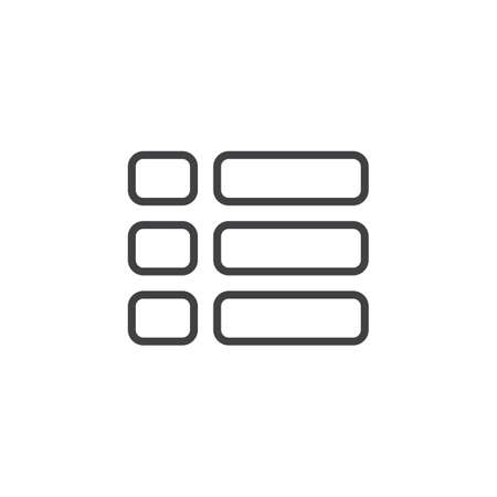 List layout line icon, outline vector logo illustration, linear pictogram isolated on whiteのイラスト素材