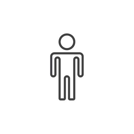 Man line icon, Male Stick Figure outline vector logo illustration, linear pictogram isolated on whiteのイラスト素材