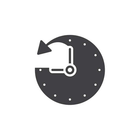 history icon vector, time solid logo illustration, pictogram isolated on whiteのイラスト素材