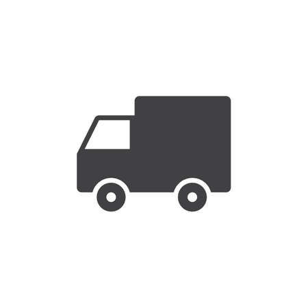 Shipping symbol. Truck icon vector, solid logo illustration, pictogram isolated on whiteのイラスト素材