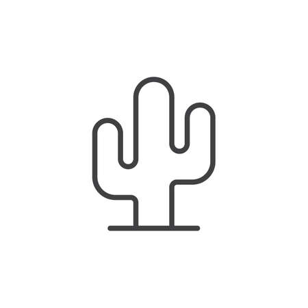 Desert plant, cactus line icon, outline vector sign, linear style pictogram isolated on white. Symbol, logo illustration. Editable stroke. Pixel perfectのイラスト素材