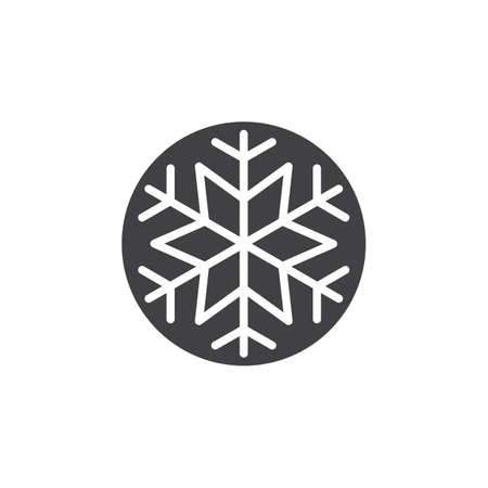 Snowflake, freeze icon vector, filled flat sign, solid pictogram isolated on white. Snow symbol, logo illustration. Pixel perfectのイラスト素材