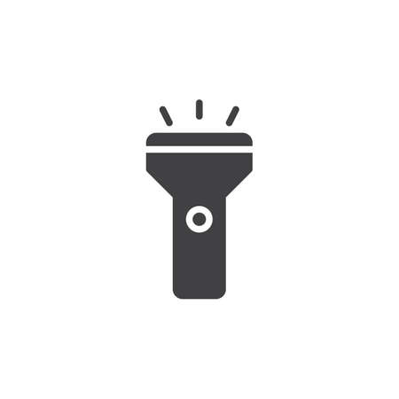Flashlight icon vector, filled flat sign, solid pictogram isolated on white. Symbol, logo illustration. Pixel perfectのイラスト素材