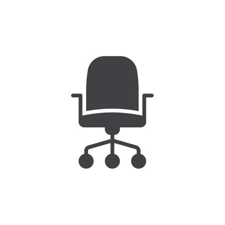 Office chair icon vector, filled flat sign, solid pictogram isolated on white. Symbol, logo illustration. Pixel perfectのイラスト素材