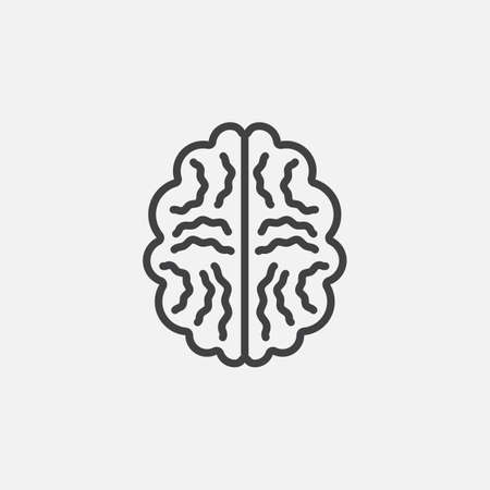 Brain line icon, outline vector illustration, linear pictogram isolated on whiteのイラスト素材