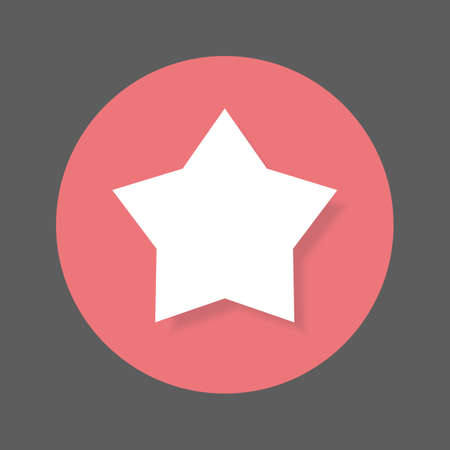 Star, favorite flat icon. Round colorful button, circular vector sign with shadow effect. Flat style designのイラスト素材